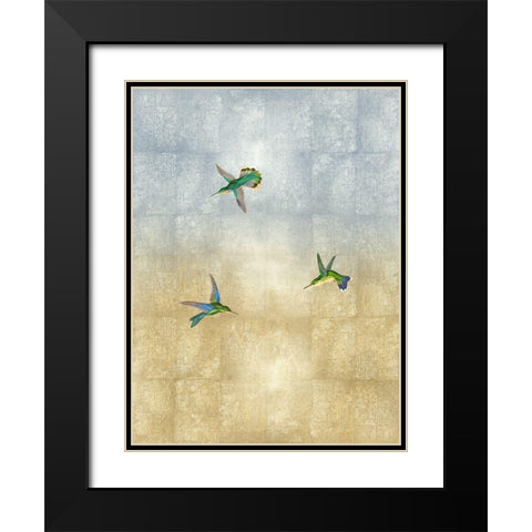 Hummingbirds in Flight I Black Modern Wood Framed Art Print with Double Matting by Blake, Madeline