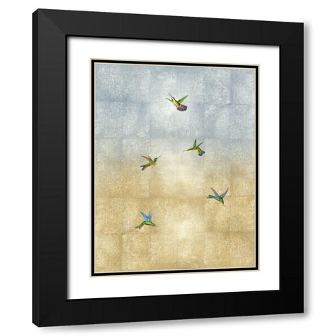 Hummingbirds in Flight II Black Modern Wood Framed Art Print with Double Matting by Blake, Madeline