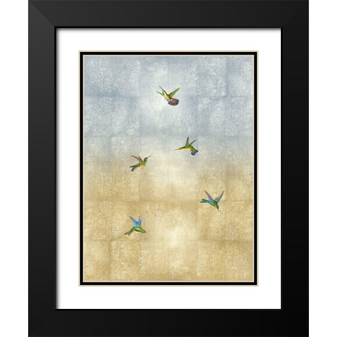 Hummingbirds in Flight II Black Modern Wood Framed Art Print with Double Matting by Blake, Madeline
