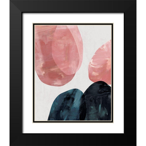 Organic Shapes Black Modern Wood Framed Art Print with Double Matting by Creative Artists Studio