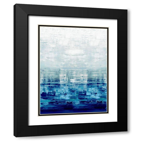 Blue Reflections Black Modern Wood Framed Art Print with Double Matting by Corbin, Allie