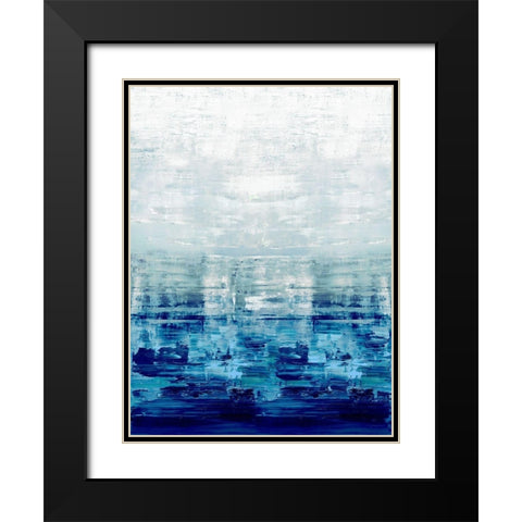 Blue Reflections Black Modern Wood Framed Art Print with Double Matting by Corbin, Allie