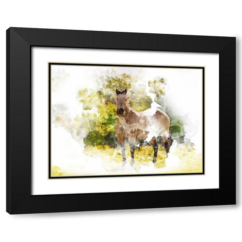 Stallion II Black Modern Wood Framed Art Print with Double Matting by Young, Chamira