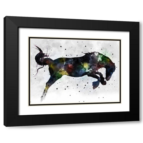 Horse Attitude Black Modern Wood Framed Art Print with Double Matting by Young, Chamira