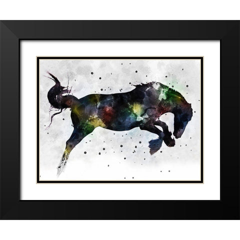 Horse Attitude Black Modern Wood Framed Art Print with Double Matting by Young, Chamira