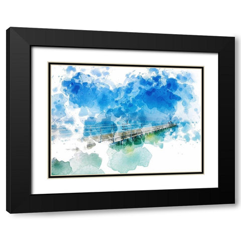 Pier II Black Modern Wood Framed Art Print with Double Matting by Young, Chamira