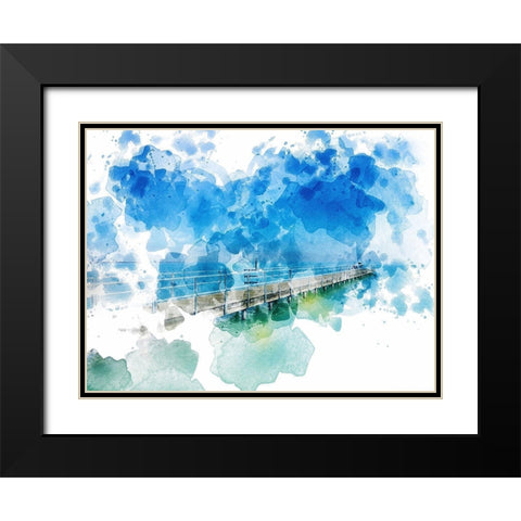 Pier II Black Modern Wood Framed Art Print with Double Matting by Young, Chamira