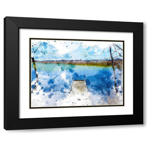 Pier III Black Modern Wood Framed Art Print with Double Matting by Young, Chamira