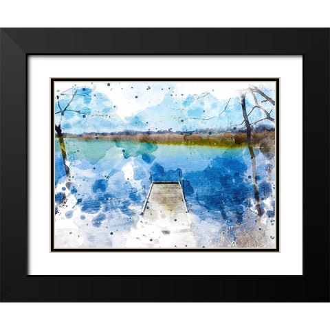 Pier III Black Modern Wood Framed Art Print with Double Matting by Young, Chamira
