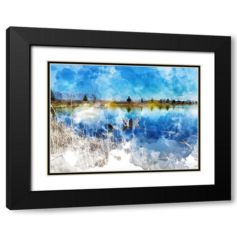 Broken PIer Black Modern Wood Framed Art Print with Double Matting by Young, Chamira