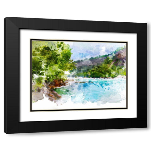 River Run I Black Modern Wood Framed Art Print with Double Matting by Young, Chamira