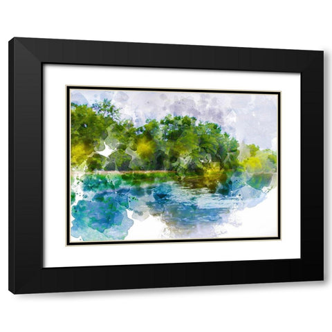 River Run IV Black Modern Wood Framed Art Print with Double Matting by Young, Chamira