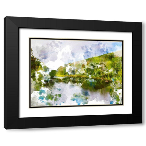 Tranquil Lake II Black Modern Wood Framed Art Print with Double Matting by Young, Chamira
