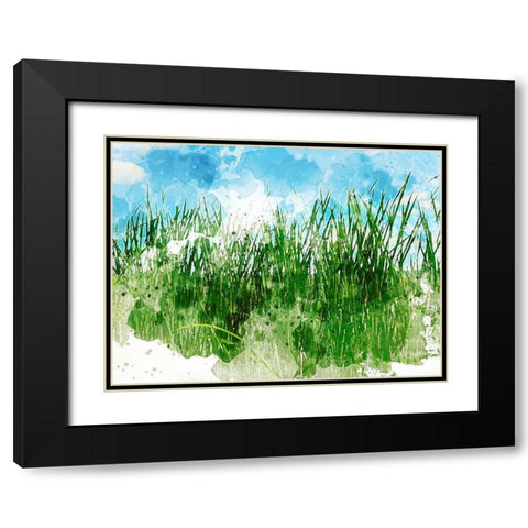 Grassy Bank Black Modern Wood Framed Art Print with Double Matting by Young, Chamira