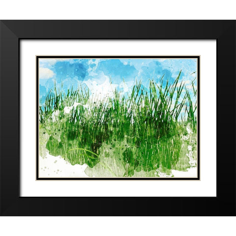 Grassy Bank Black Modern Wood Framed Art Print with Double Matting by Young, Chamira