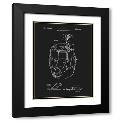 Beer Barrel 1962 Black Modern Wood Framed Art Print with Double Matting by Sproul, Dan
