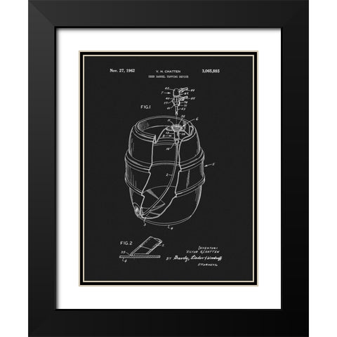 Beer Barrel 1962 Black Modern Wood Framed Art Print with Double Matting by Sproul, Dan