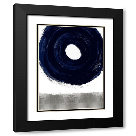 Glide Blue I Black Modern Wood Framed Art Print with Double Matting by Roberts, Ellie