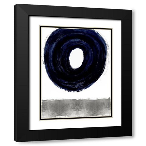 Glide Blue II Black Modern Wood Framed Art Print with Double Matting by Roberts, Ellie