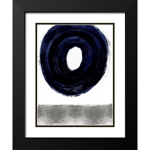 Glide Blue II Black Modern Wood Framed Art Print with Double Matting by Roberts, Ellie