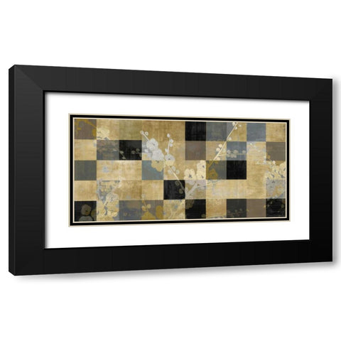 Blossoms In Gold Black Modern Wood Framed Art Print with Double Matting by Lange, Erin