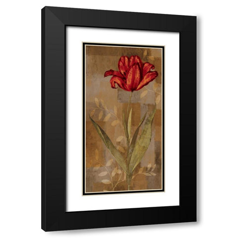 Red Impression I Black Modern Wood Framed Art Print with Double Matting by Lange, Erin