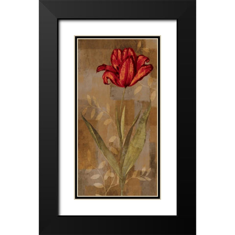 Red Impression I Black Modern Wood Framed Art Print with Double Matting by Lange, Erin