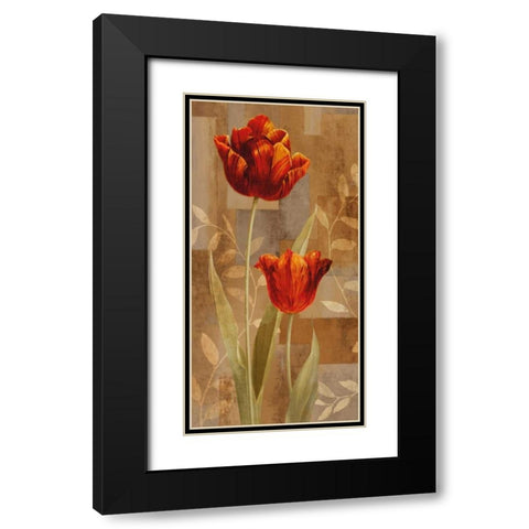 Red Impression II Black Modern Wood Framed Art Print with Double Matting by Lange, Erin