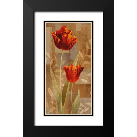 Red Impression II Black Modern Wood Framed Art Print with Double Matting by Lange, Erin