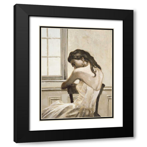 Meditando Black Modern Wood Framed Art Print with Double Matting by Scala, Gualtiero Bassi