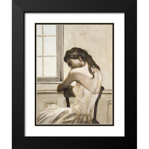 Meditando Black Modern Wood Framed Art Print with Double Matting by Scala, Gualtiero Bassi
