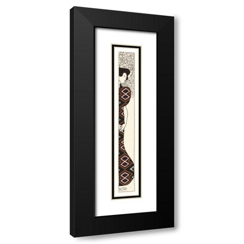 Silhouette 2 Black Modern Wood Framed Art Print with Double Matting by Klimt, Gustav