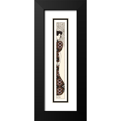 Silhouette 2 Black Modern Wood Framed Art Print with Double Matting by Klimt, Gustav