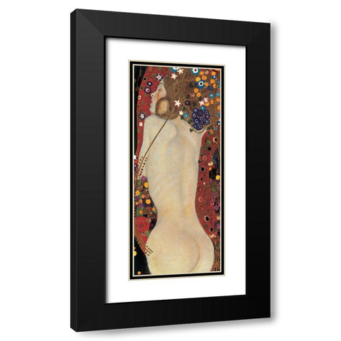 Sea Serpents IV Black Modern Wood Framed Art Print with Double Matting by Klimt, Gustav