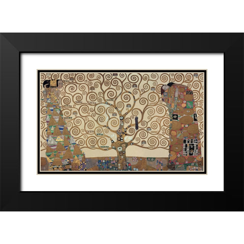The Tree of Life - Stoclet F Black Modern Wood Framed Art Print with Double Matting by Klimt, Gustav