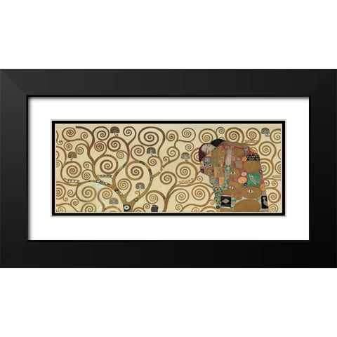 Fulfillment Black Modern Wood Framed Art Print with Double Matting by Klimt, Gustav