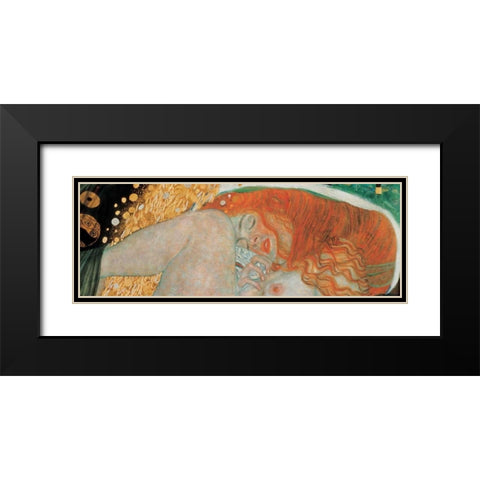 Danae Black Modern Wood Framed Art Print with Double Matting by Klimt, Gustav
