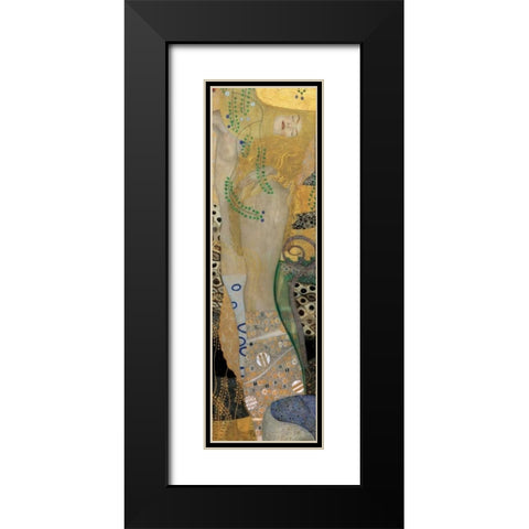 Sea Serpents I Black Modern Wood Framed Art Print with Double Matting by Klimt, Gustav