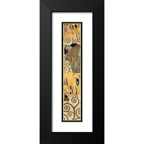 Klimt Panel I Black Modern Wood Framed Art Print with Double Matting by Klimt, Gustav