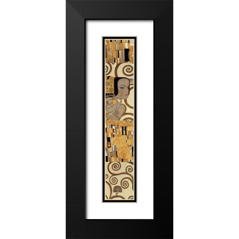 Klimt Panel III Black Modern Wood Framed Art Print with Double Matting by Klimt, Gustav