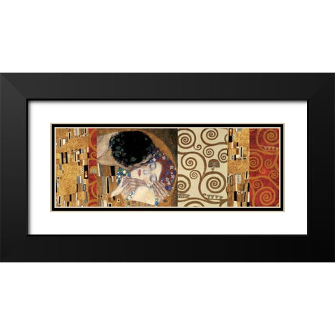 Klimt Deco-The Kiss Black Modern Wood Framed Art Print with Double Matting by Klimt, Gustav