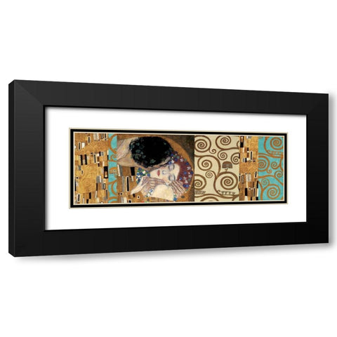 Klimt II 150th Anniversary - The Kiss Black Modern Wood Framed Art Print with Double Matting by Klimt, Gustav
