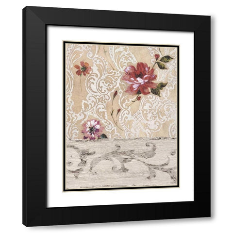 Panneau Neoclassique II Black Modern Wood Framed Art Print with Double Matting by Simon, Helene