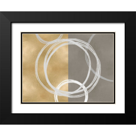 Unity White on Gold I Black Modern Wood Framed Art Print with Double Matting by Harris, Natalie