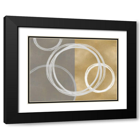 Unity White on Gold II Black Modern Wood Framed Art Print with Double Matting by Harris, Natalie
