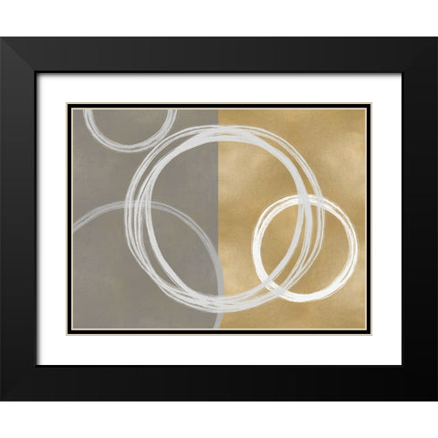 Unity White on Gold II Black Modern Wood Framed Art Print with Double Matting by Harris, Natalie