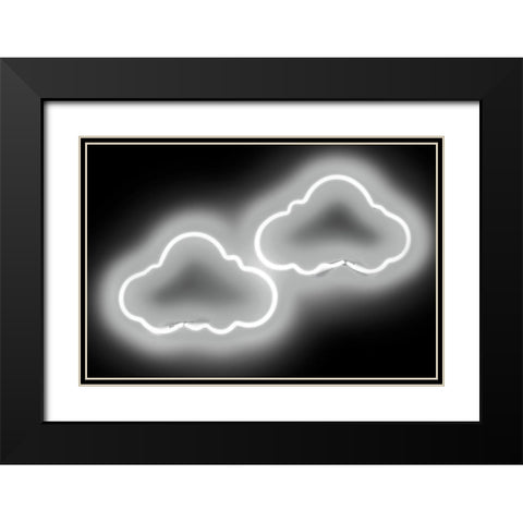 Neon Clouds WB Black Modern Wood Framed Art Print with Double Matting by Carr, Hailey