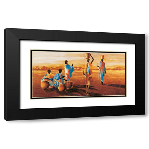 Apres-midi en Afrique Black Modern Wood Framed Art Print with Double Matting by Beaumont, Jaques