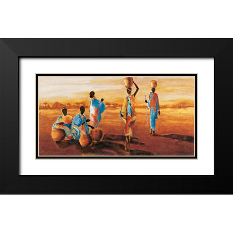 Apres-midi en Afrique Black Modern Wood Framed Art Print with Double Matting by Beaumont, Jaques