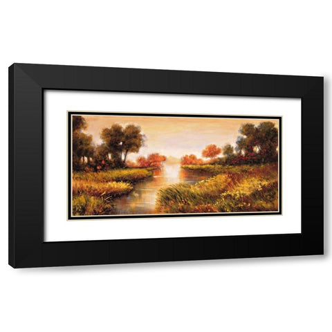 Pond at Daybreak Black Modern Wood Framed Art Print with Double Matting by Leonard, Jeffrey